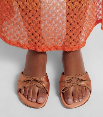 Eleonora bow-detail satin sandals | Amina Muaddi