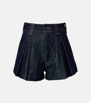 Structural pleated denim shorts | Frame