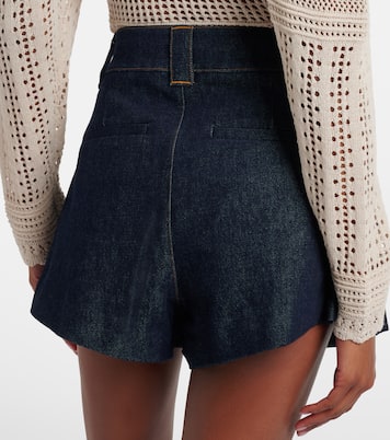 Structural pleated denim shorts | Frame