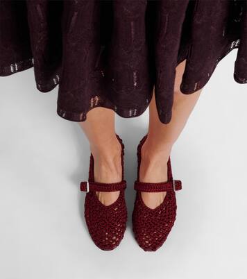 Mary-Jane-Ballerinas aus Satin | Alaïa