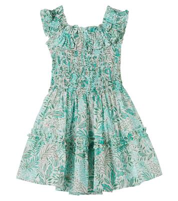 Amber printed ruffled cotton-blend dress | Poupette St Barth Kids