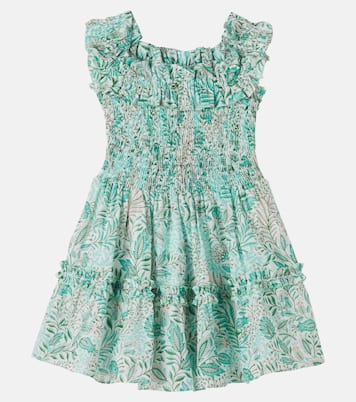 Amber printed ruffled cotton-blend dress | Poupette St Barth Kids