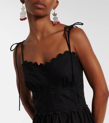 Vestido midi asimétrico de algodón bordado | Juliet Dunn