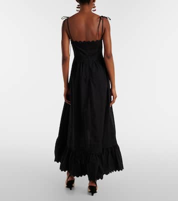 Vestido midi asimétrico de algodón bordado | Juliet Dunn