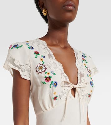 Robe Amari en lin mélangé à broderie | Rixo