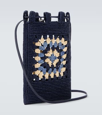 Paula's Ibiza Etui mit Riemen aus Raffiabast | Loewe