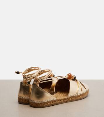 Lemi缀饰皮革草编鞋 | Jimmy Choo