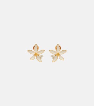 Orange Blossom enamel earrings | Oscar de la Renta