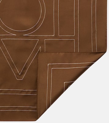 Embroidered monogram silk scarf | Toteme