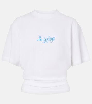 Top in jersey di cotone con logo | Balenciaga