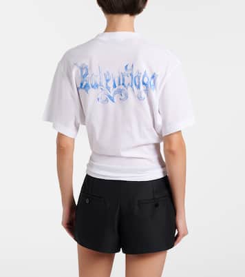Top in jersey di cotone con logo | Balenciaga