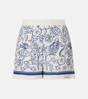 Keaton printed linen-blend shorts | Simkhai