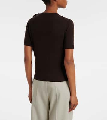 Floral-appliqué wool and cashmere sweater | Jardin des Orangers