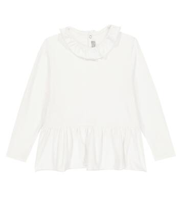 Cotton-blend peplum top | Il Gufo