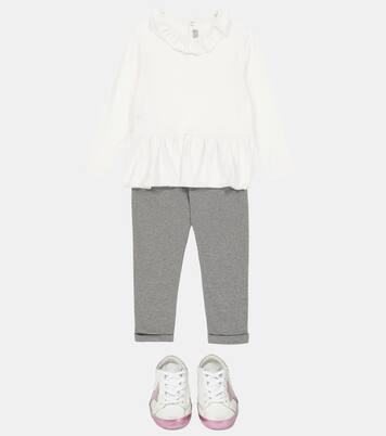 Cotton-blend peplum top | Il Gufo