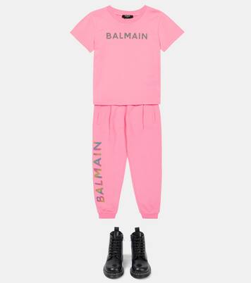 Logo cotton jersey T-shirt | Balmain Kids