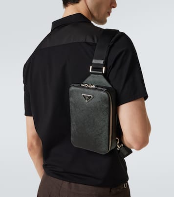 Pochette pour smartphone en cuir à logo | Prada