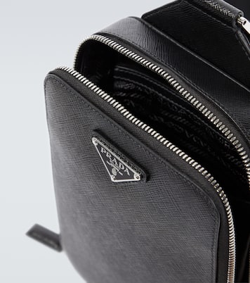 Pochette pour smartphone en cuir à logo | Prada