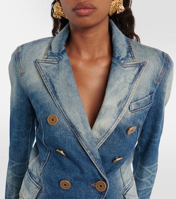Chaqueta en denim cruzada | Balmain