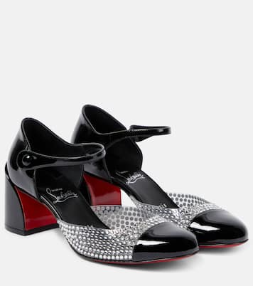 Crystal-embellished patent leather pumps  | Christian Louboutin