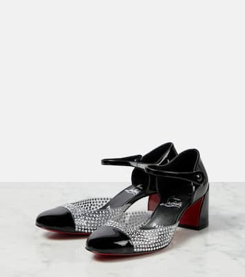 Crystal-embellished patent leather pumps  | Christian Louboutin