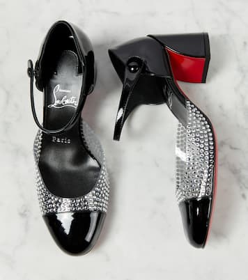 Crystal-embellished patent leather pumps  | Christian Louboutin