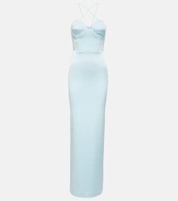 Robe longue Conley en crêpe de satin | Alex Perry