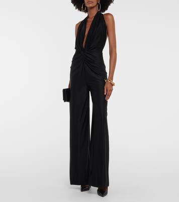Halterneck jersey jumpsuit | Costarellos