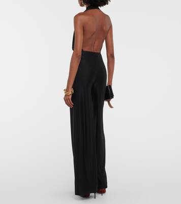 Halterneck jersey jumpsuit | Costarellos
