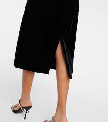 Robe midi bustier en velours | Wardrobe.NYC