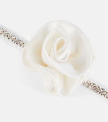 Floral-appliqué crystal-embellished choker | Magda Butrym