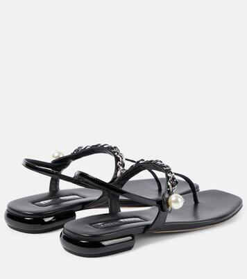 Verzierte Sandalen aus Lackleder | Miu Miu