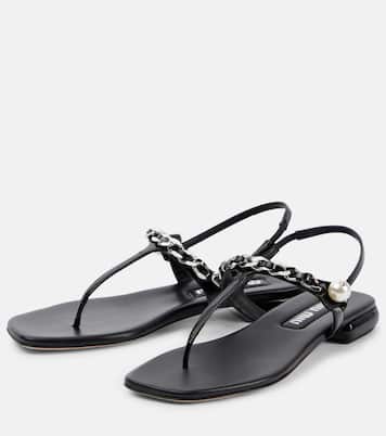 Verzierte Sandalen aus Lackleder | Miu Miu