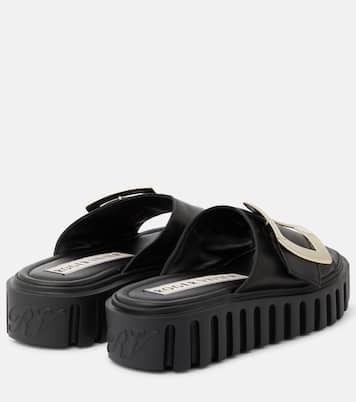 Pantoletten Viv Go Thick aus Leder | Roger Vivier