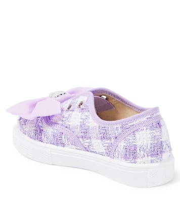 Bow-detail houndstooth bouclé sneakers | Monnalisa