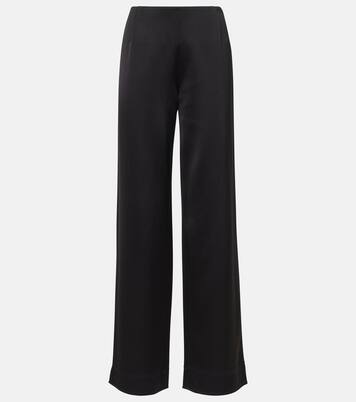 Pantalon ample à taille haute en satin | Toteme