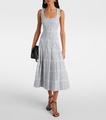 Robe midi Jolie imprimée en coton | Veronica Beard