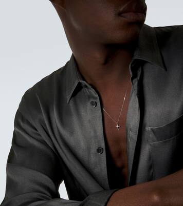 Collier en or blanc 14 ct et diamants | Mateo