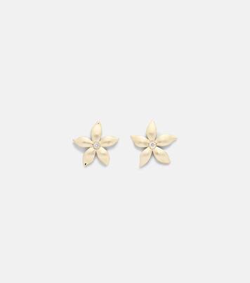 Boucles d'oreilles Golden Blossom en or 18 ct et diamants | Ileana Makri