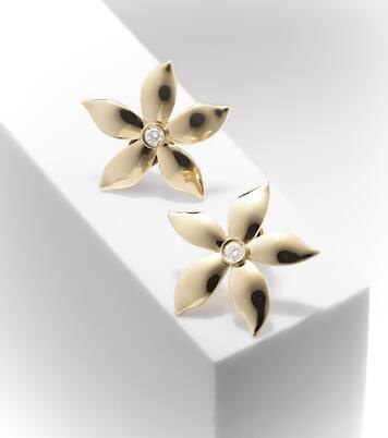 Boucles d'oreilles Golden Blossom en or 18 ct et diamants | Ileana Makri