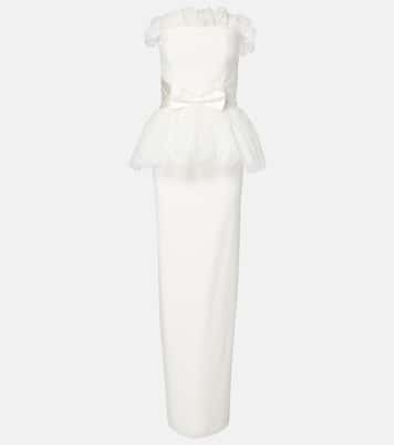 Bustier-Robe aus Cady mit Spitze | Alessandra Rich