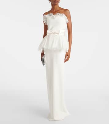 Bustier-Robe aus Cady mit Spitze | Alessandra Rich