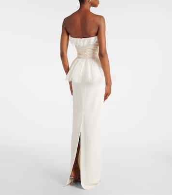 Bustier-Robe aus Cady mit Spitze | Alessandra Rich