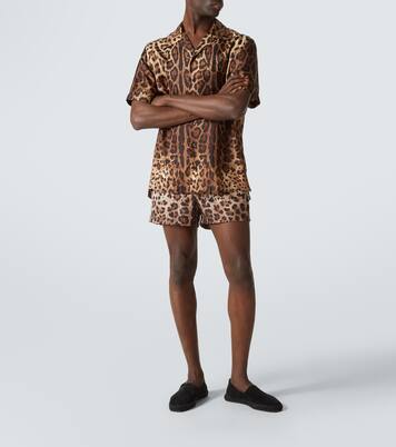 Leopard-print silk bowling shirt | Dolce&Gabbana