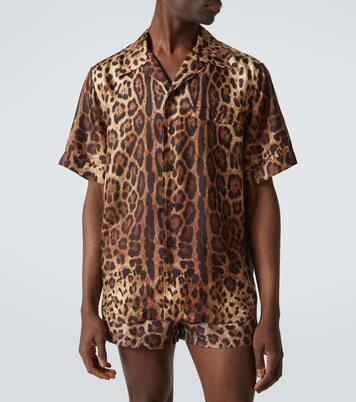 Leopard-print silk bowling shirt | Dolce&Gabbana