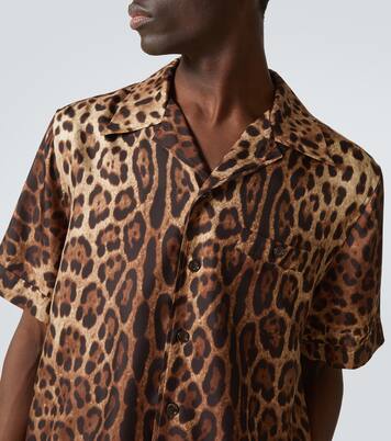Leopard-print silk bowling shirt | Dolce&Gabbana