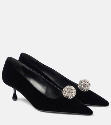 Orb 50 embellished velvet pumps | Jimmy Choo