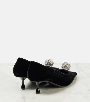Orb 50 embellished velvet pumps | Jimmy Choo