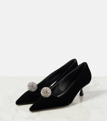 Orb 50 embellished velvet pumps | Jimmy Choo