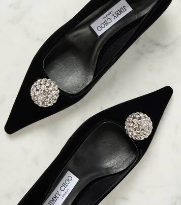Orb 50 embellished velvet pumps | Jimmy Choo